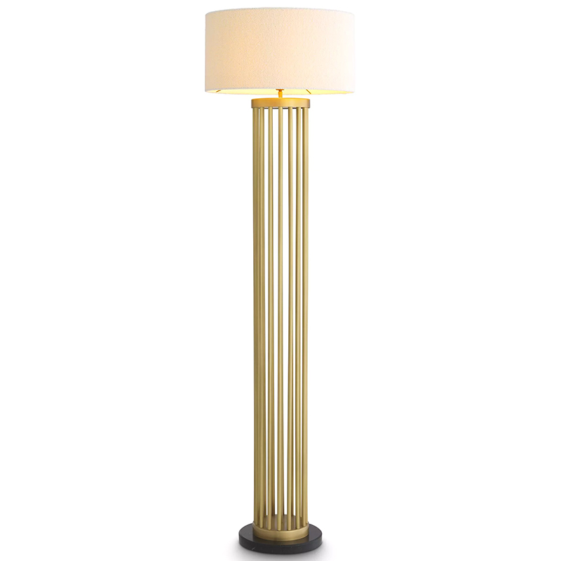 Торшер Eichholtz Floor Lamp Condo Brass Латунь Белый в Воронеже | Loft Concept 