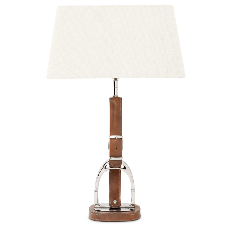 Настольная лампа Eichholtz Table Lamp Olympia Equestrian Никель Коричневый Кремовый в Воронеже | Loft Concept 