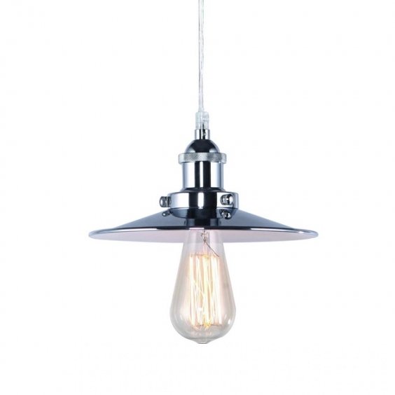 Подвесной светильник 20TH C. Factory Filament Metal Single Pendant Хром в Воронеже | Loft Concept 
