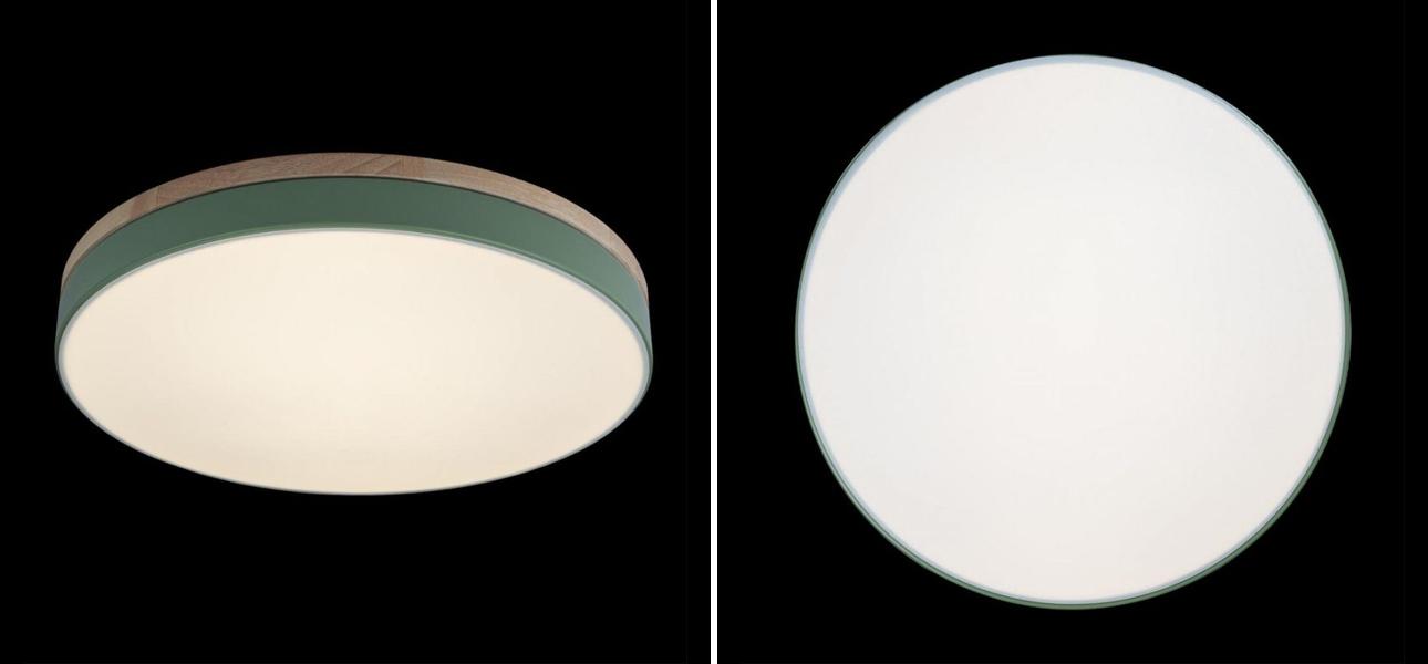 Потолочный светильник Wooden Wheels Green диаметр 50 - фото