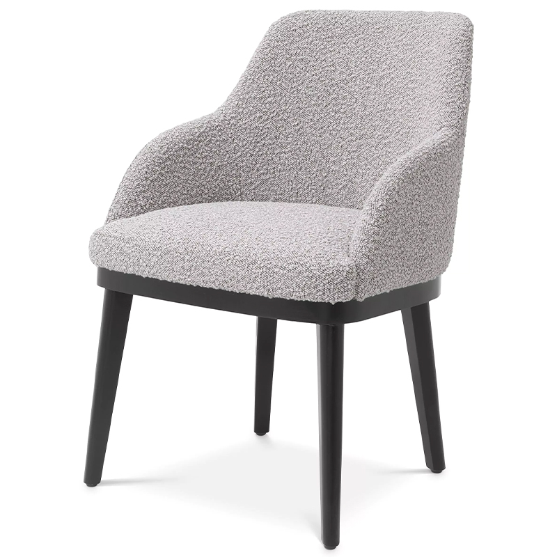 Стул Eichholtz Dining Chair Costa Boucle Grey Серый Черный в Воронеже | Loft Concept 