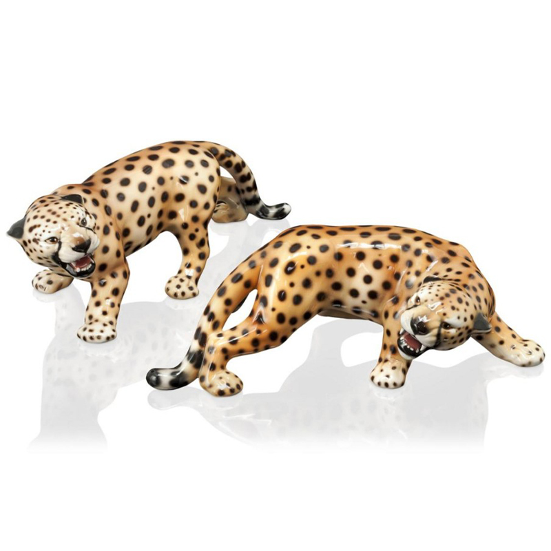 Статуэтки Abhika Cheetah Set 2 Pcs Коричневый Черный в Воронеже | Loft Concept 