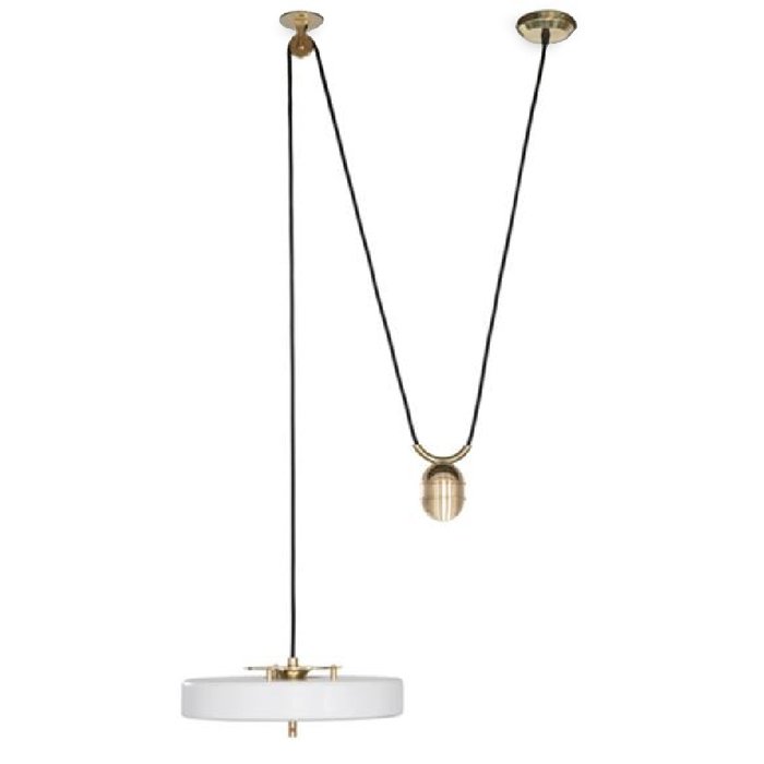 Светильник белый BERT FRANK REVOLVE RISE FALL PENDANT  Золотой Белый в Воронеже | Loft Concept 