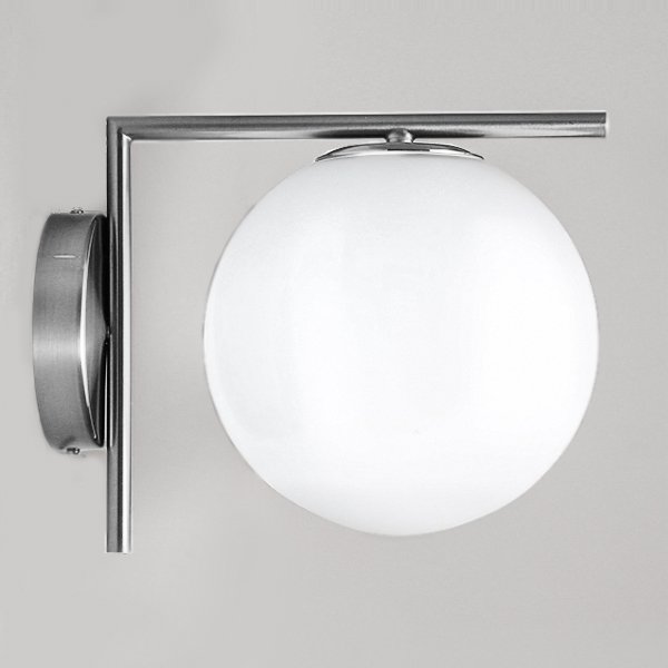 Бра IC Lighting Flos white ball IC C/W Chrome Белый Хром в Воронеже | Loft Concept 