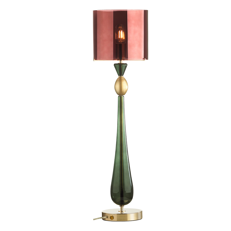 Настольная лампа Roser Burgundy Green Table Lamp Бургундский красный Золотой Зеленый в Воронеже | Loft Concept 