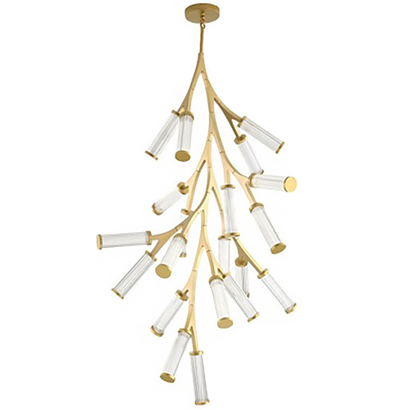 Люстра Cylinder Branches Chandelier Gold Vertical 20 Золотой Прозрачный в Воронеже | Loft Concept 