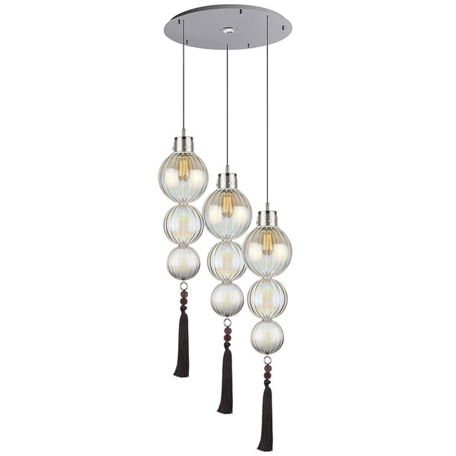 Люстра Heathfield Lighting - Medina Circle 3 Chandelier Хром Латунь Прозрачный Коричневый Голубой в Воронеже | Loft Concept 