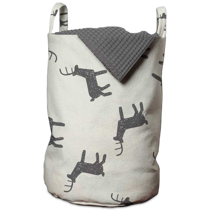 Корзина Deer Pattern Basket Белый Серый в Воронеже | Loft Concept 