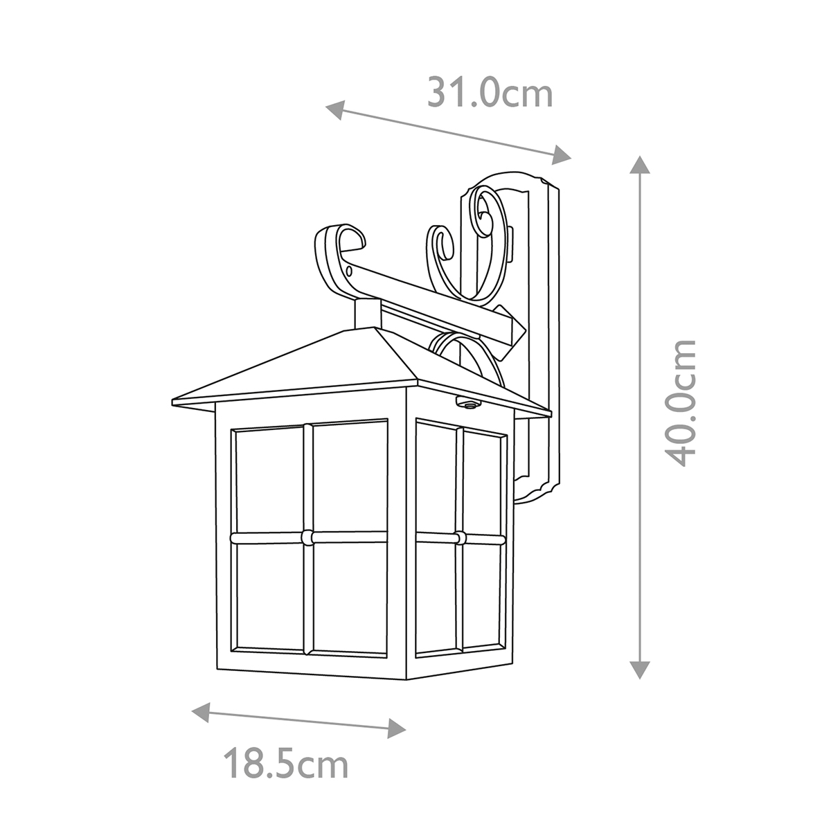 Настенный фонарь черного цвета в форме фонаря с решетчатым плафоном и фактурным стеклом Elstead Lighting в Воронеже