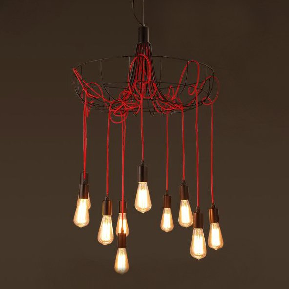 Люстра Blood Wire Chandelier Red 10 Красный Черный в Воронеже | Loft Concept 