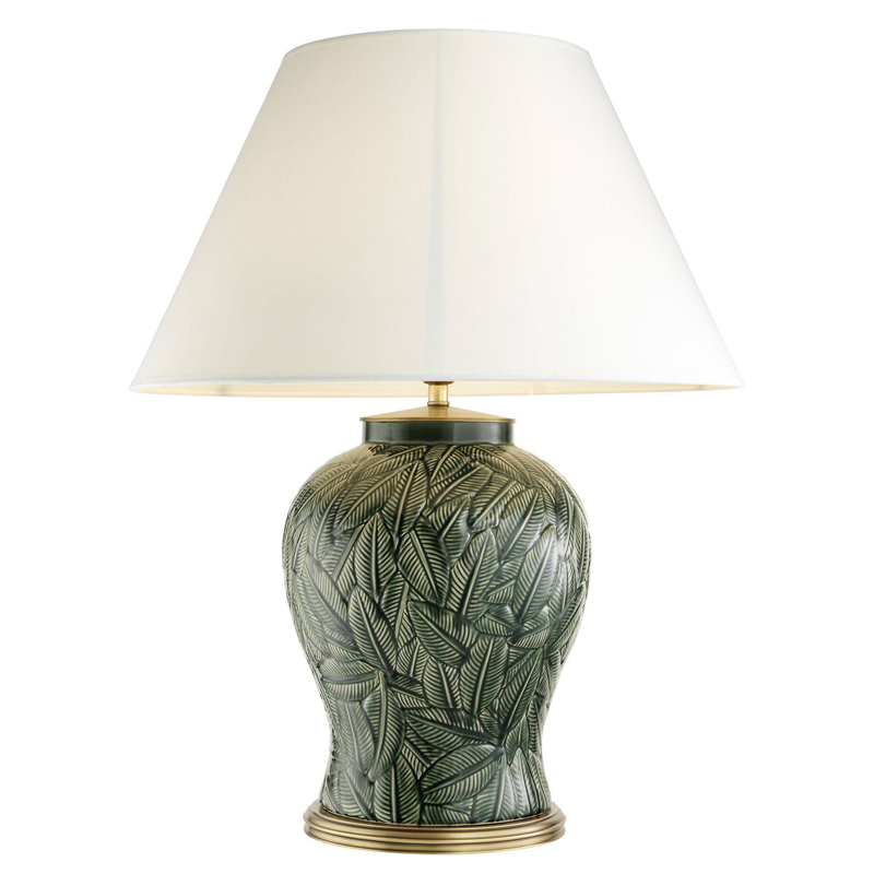 Настольная лампа Eichholtz Table Lamp Cyprus Белый Зеленый Латунь Античная полированная в Воронеже | Loft Concept 