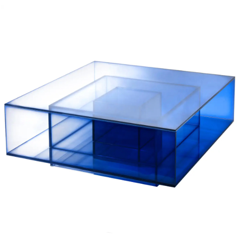 Кофейный Стол Null Blue Glass Clear Transition Color Coffee Table by Studio Buzao Customizable Синий в Воронеже | Loft Concept 