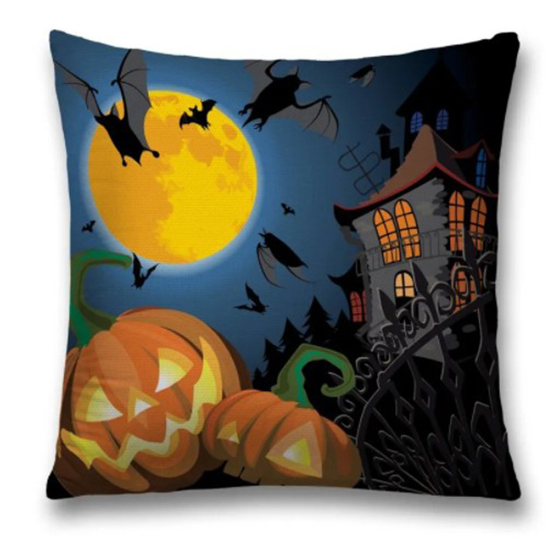 Подушка Halloween Spooky Night Черный Оранжевый Синий Подушка Halloween Spooky Night Черный Оранжевый Синий в Воронеже | Loft Concept