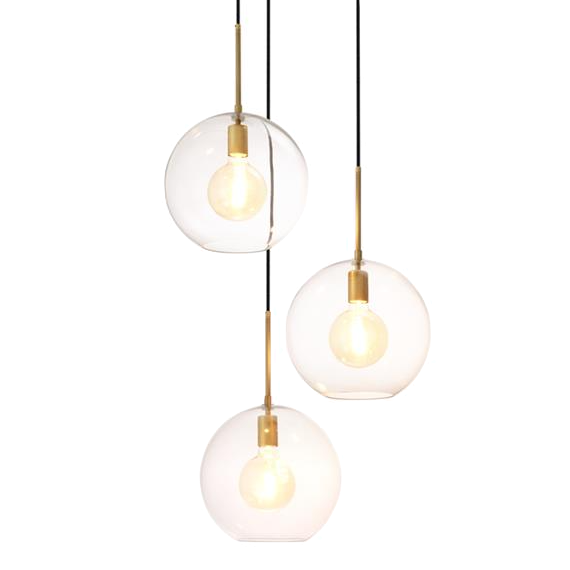 Люстра Chandelier Tango 3 light Латунь Античная полированная Темная бронза Прозрачное Стекло в Воронеже | Loft Concept 