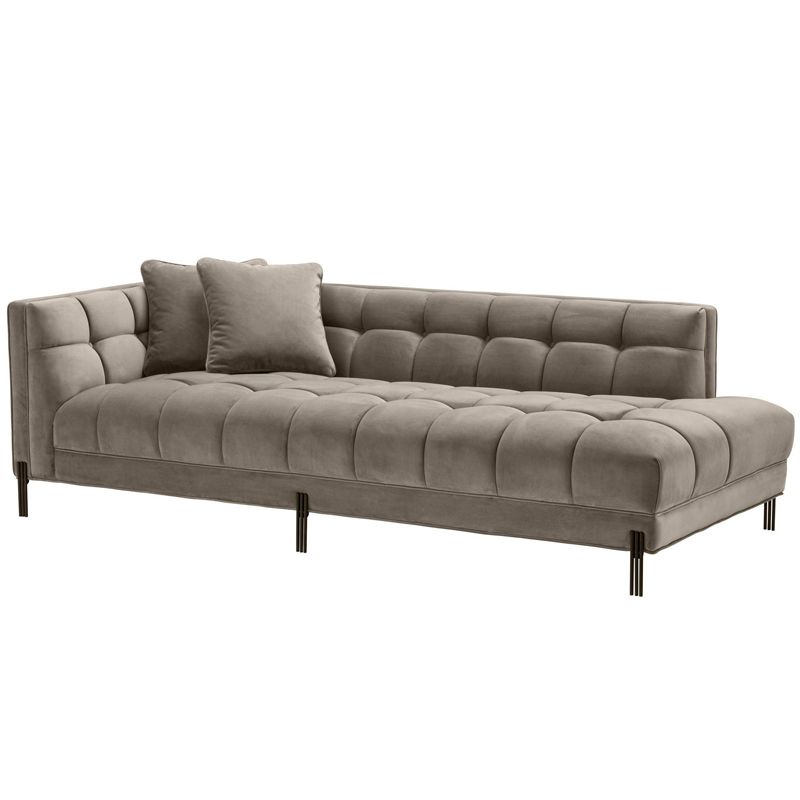 Кушетка Eichholtz Lounge Sofa Sienna Left greige Бежево-серый Темная бронза в Воронеже | Loft Concept 