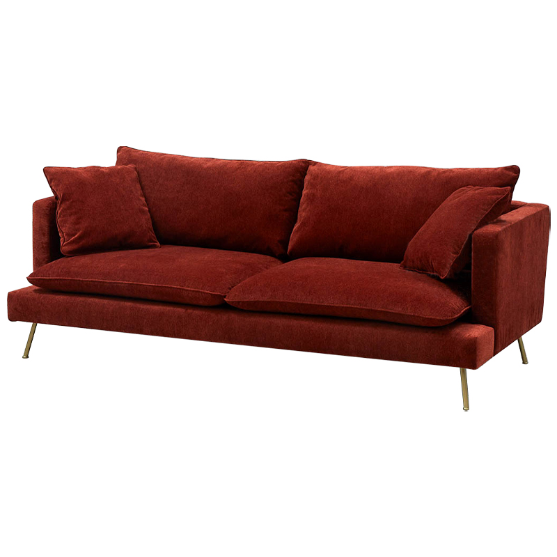 Диван Lambert Sofa Red Красный Красный Золотой в Воронеже | Loft Concept 