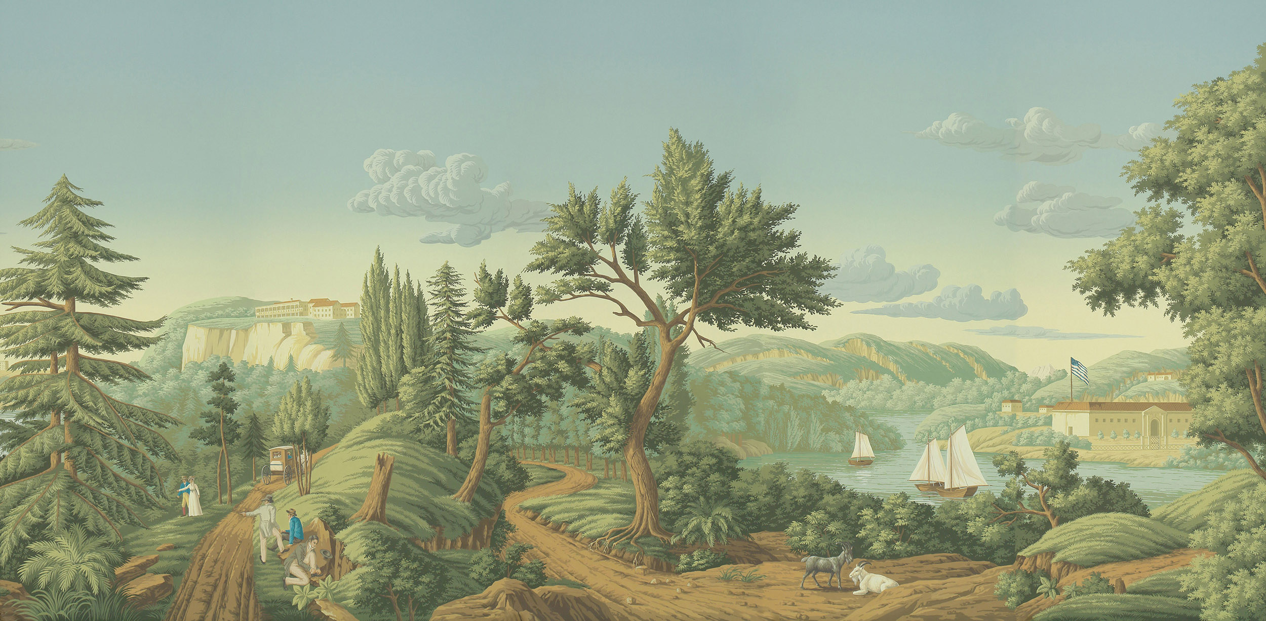 Обои ручная роспись North American River Views Verdoyant on scenic paper Обои ручная роспись North American River Views Verdoyant on scenic paper - постер Loft-Concept в Воронеже