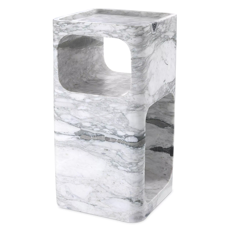 Приставной стол Eichholtz Side Table Adler Marble Белый Мрамор Bianco в Воронеже | Loft Concept 