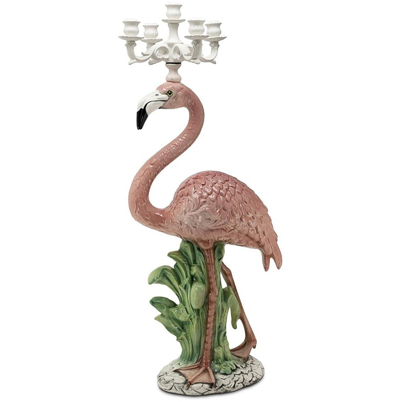 Подсвечник Candleholder Flamingo Bisc Розовый Зеленый Белый в Воронеже | Loft Concept 