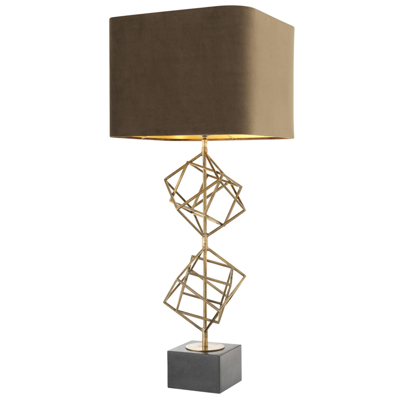 Настольная лампа Eichholtz Table Lamp Matrix brass Мокко Винтажная латунь Серый в Воронеже | Loft Concept 