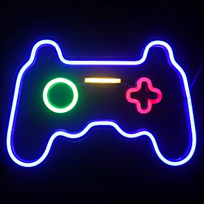 Неоновая настенная лампа Joystick Neon Wall Lamp Синий Зеленый Красный Желтый Прозрачный в Воронеже | Loft Concept 