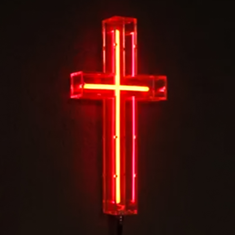 Неоновая настенная лампа Red Cross Neon Wall Lamp Красный Прозрачный в Воронеже | Loft Concept 