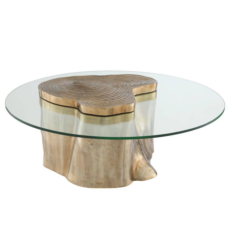 Кофейный стол Eichholtz Coffee Table Urban Латунь Прозрачный в Воронеже | Loft Concept 