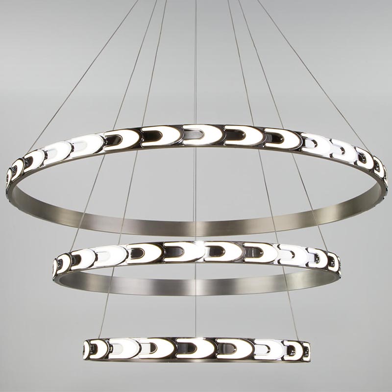 Люстра Maoris 3 Ring Horizontal Chandelier Никель Сатин в Воронеже | Loft Concept 