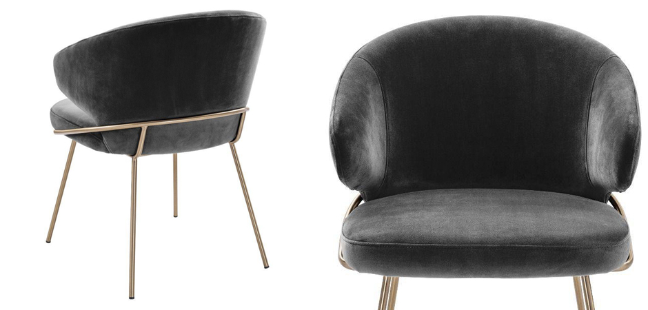 Стул Eichholtz Dining Chair Kinley dark grey - фото №1