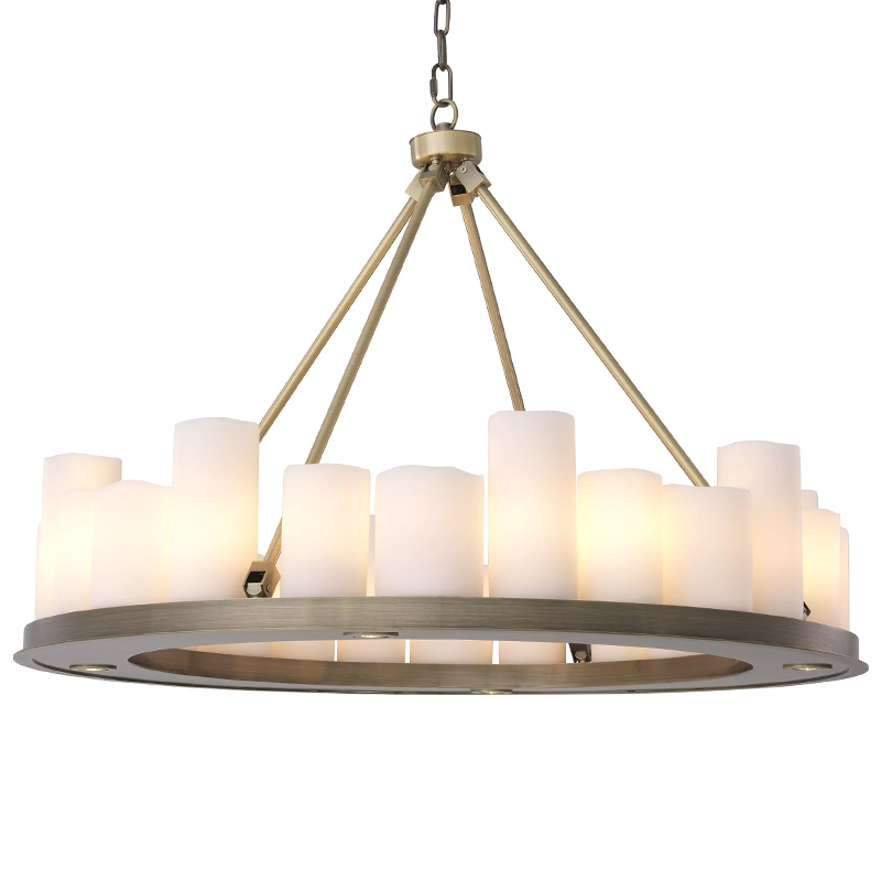 Люстра Eichholtz Chandelier Commodore 90 cm Прозрачное Стекло Латунь Белый Люстра Eichholtz Chandelier Commodore 90 cm Прозрачное Стекло Латунь Белый в Воронеже | Loft Concept