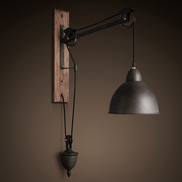 Настенный светильник Steampank Rust Iron Wall Lamp Черный в Воронеже | Loft Concept 