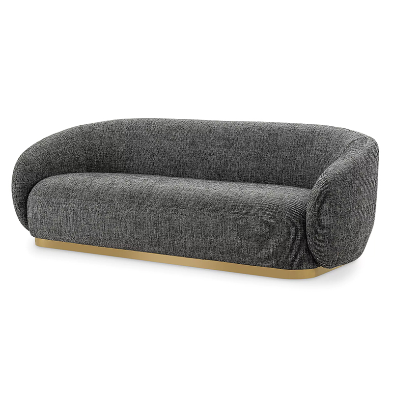 Диван Eichholtz Sofa Brice Rocat Black Черный Серый Латунь в Воронеже | Loft Concept 