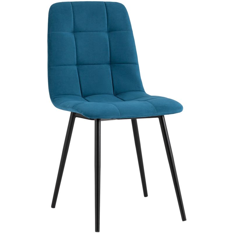 Стул NANCY S-2 Chair Пыльно-Синий Велюр Синий Черный Стул NANCY S-2 Chair Пыльно-Синий Велюр Синий Черный в Воронеже | Loft Concept