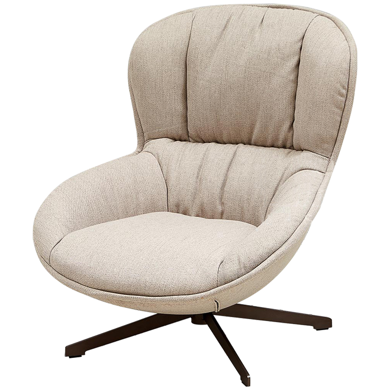 Кресло вращающееся бежевое Kemp Armchair Бежевый Коричневый Кресло вращающееся бежевое Kemp Armchair Бежевый Коричневый в Воронеже | Loft Concept