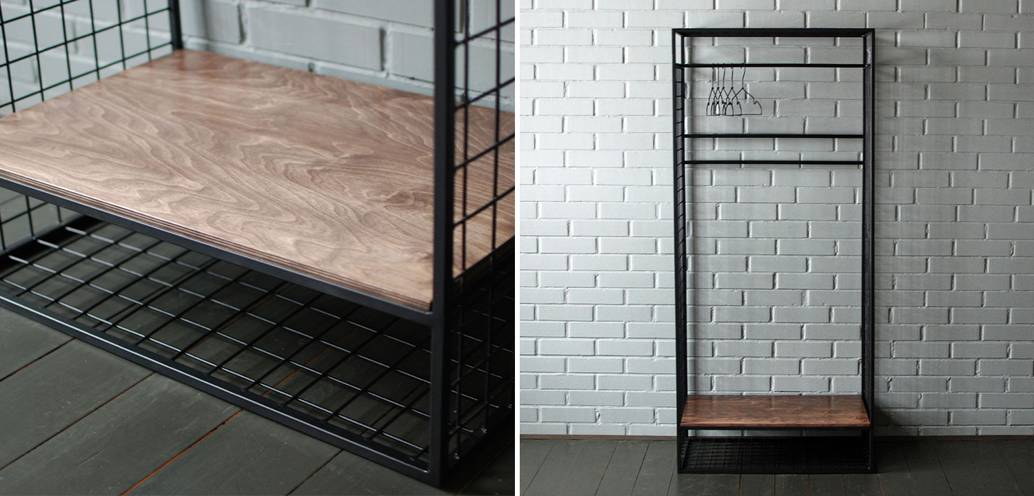 Рейл Caelan Industrial Metal Rust Clothes Rail - фото