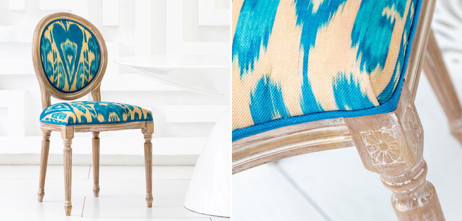 Стул Ikat Pattern Голубой - фото №1