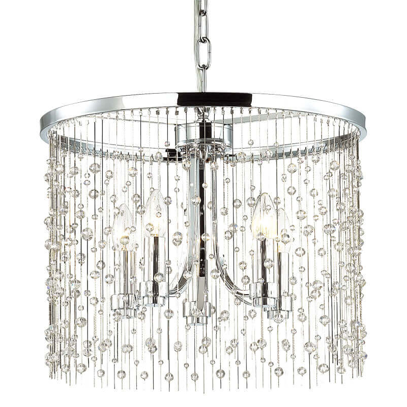 Люстра Hailstorm Rain Chandelier chrome Прозрачный (Transparent) Хром в Воронеже | Loft Concept 