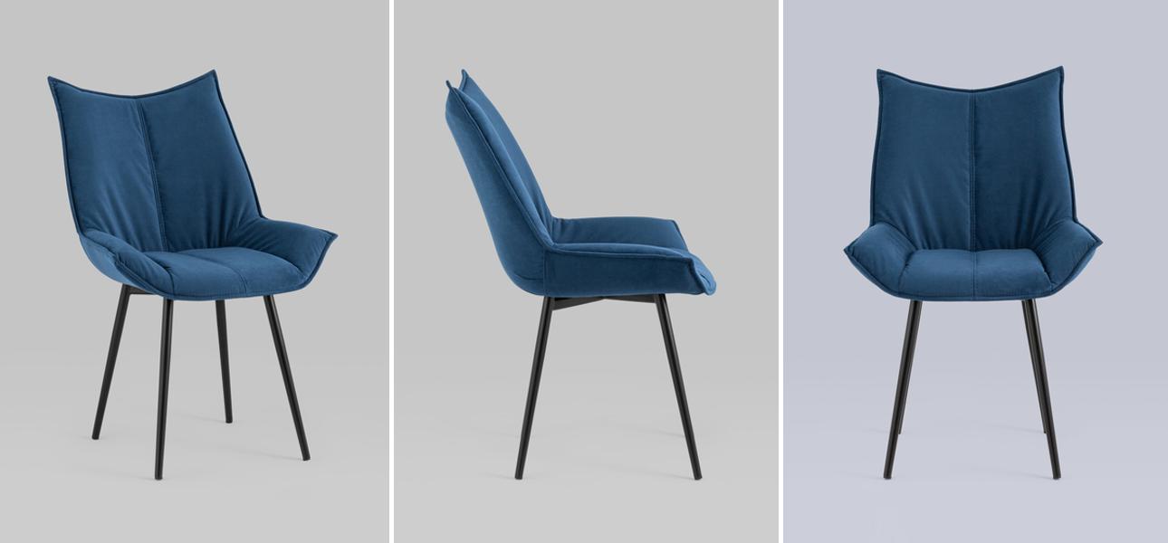 Стул Oslo Chair Синий Велюр - фото