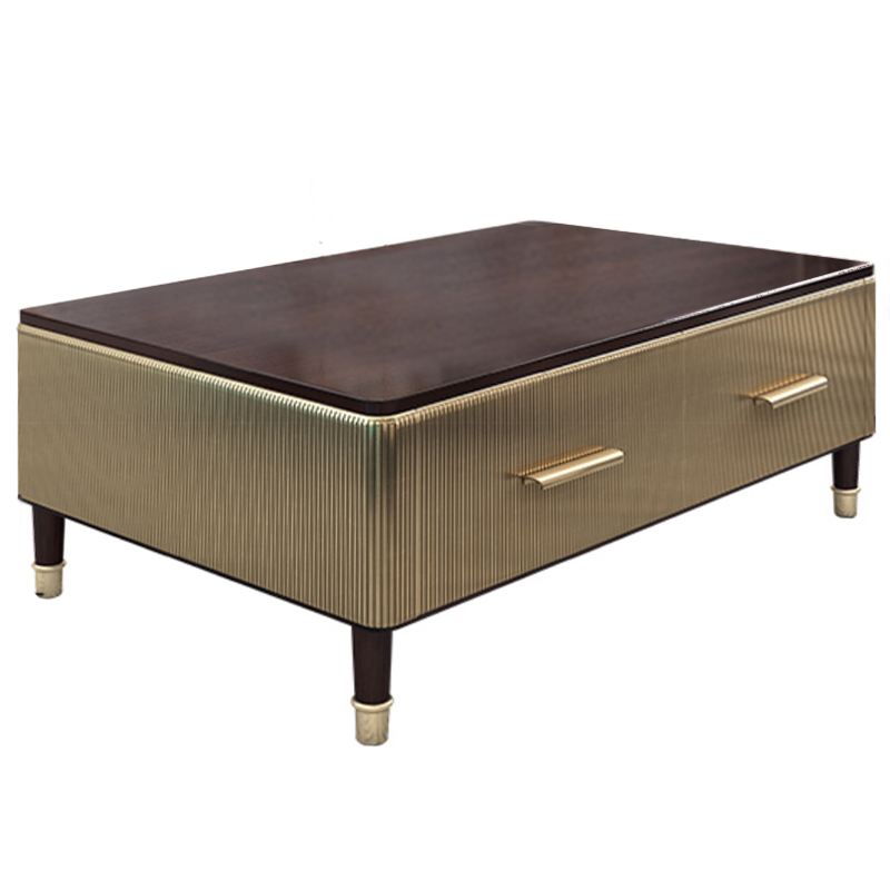 Birmingham Textured Coffee Table Gold Коричневый матовое золото в Воронеже | Loft Concept 