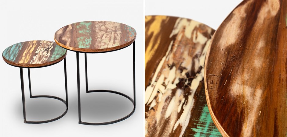 Набор приставных столиков Antique Wood Side Table Набор приставных столиков Antique Wood Side Table - Loft-Concept в Воронеже