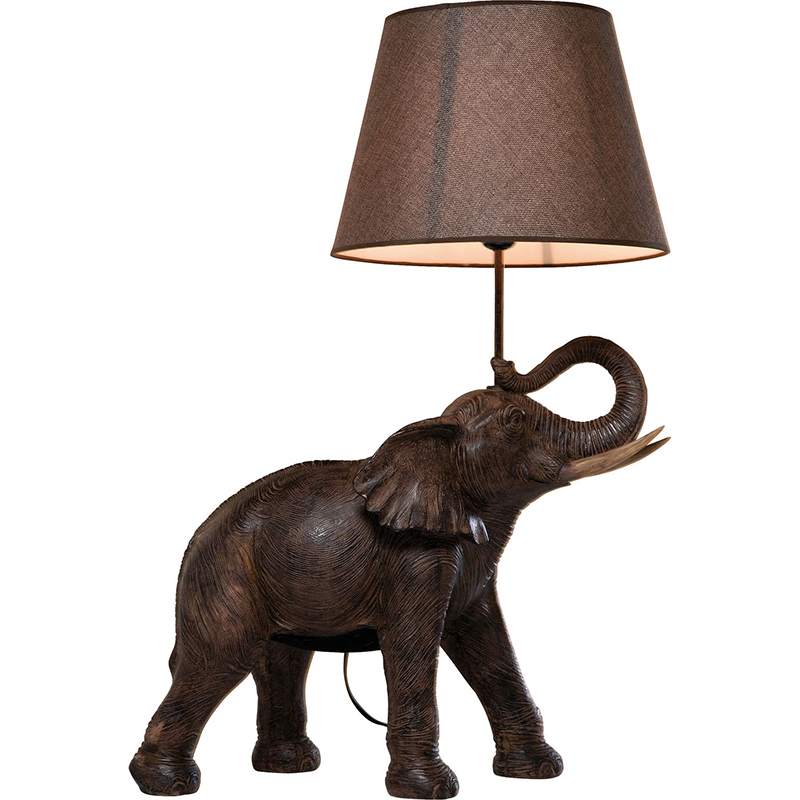 Настольная лампа Elephant Holding Lampshade Коричневый в Воронеже | Loft Concept 