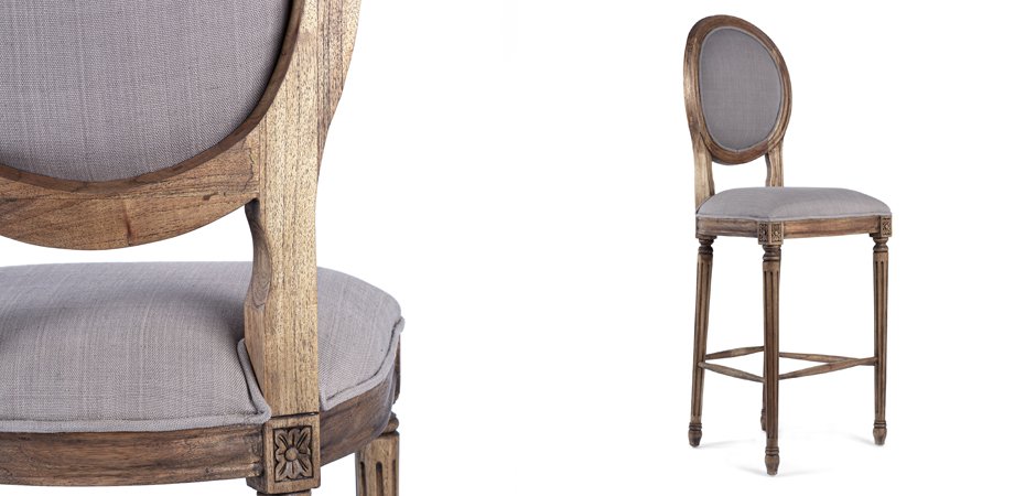 Барный стул REGENCY MEDALLION BARSTOOL Taupe Linen - Loft-Concept в Воронеже