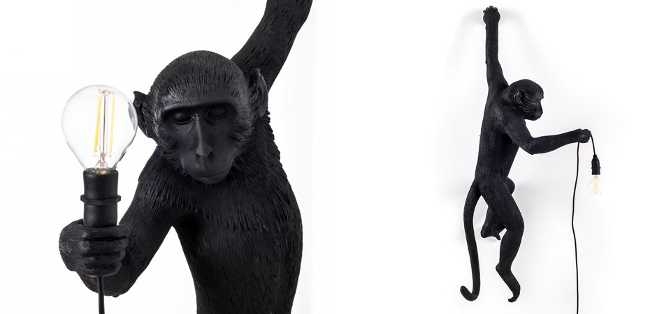 БРА SELETTI MONKEY LAMP HANGING VERSION Black БРА SELETTI MONKEY LAMP HANGING VERSION Black - Loft-Concept в Воронеже