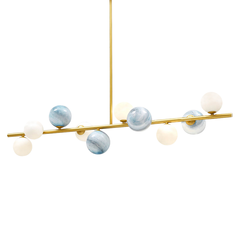 Люстра Bubble Blue White Gold Chandelier Золотой Белый Голубой в Воронеже | Loft Concept 