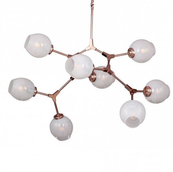 Люстра Branching Bubble Chandelier 8 Milk Молочный Медь в Воронеже | Loft Concept 