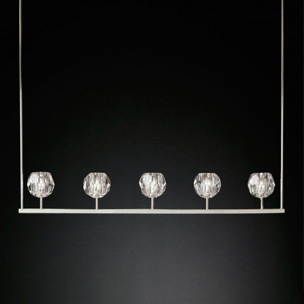 Люстра RH Boule De Cristal Linear Chandelier 5 Прозрачный в Воронеже | Loft Concept 