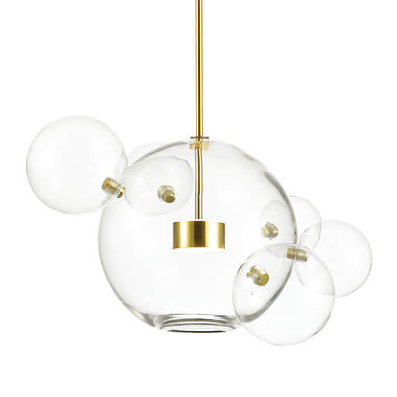 Подвесной светильник Transparent Bubble Pendant Gold 5 Глянцевое золото Прозрачный в Воронеже | Loft Concept 