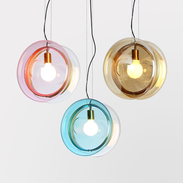 Подвесной светильник PENDANT LIGHT Bomma ORBITAL Прозрачный (Transparent) Янтарь (Amber) Розовый (Rose) Бирюзовый Синий в Воронеже | Loft Concept 