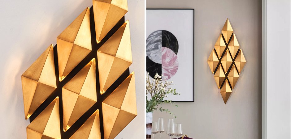 Бра Honeycomb Gold lozenges Wall Lamp Бра Honeycomb Gold lozenges Wall Lamp - Loft-Concept в Воронеже