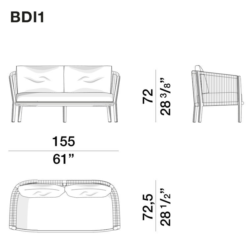 Дизайнерский уличный диван из массива дерева BOBOLI Sofa в Воронеже